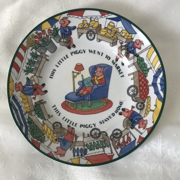 Tiffany 1992  “ Five Little Pigs”dish set - Picture 2 of 13